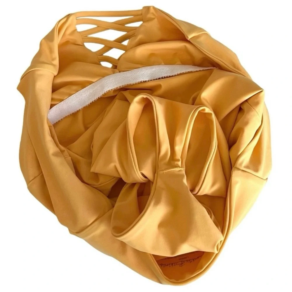 Frankie's Bikinis One Piece Swimsuit Brooklyn Mango Butter Yellow Large